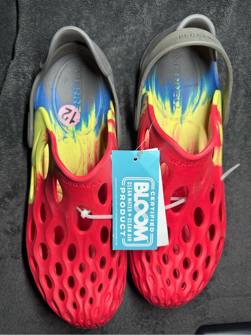 Merrell Hydro Moc Drift RED/BLUE/HIVIZ Men’s Sandal - Picture 4 of 7